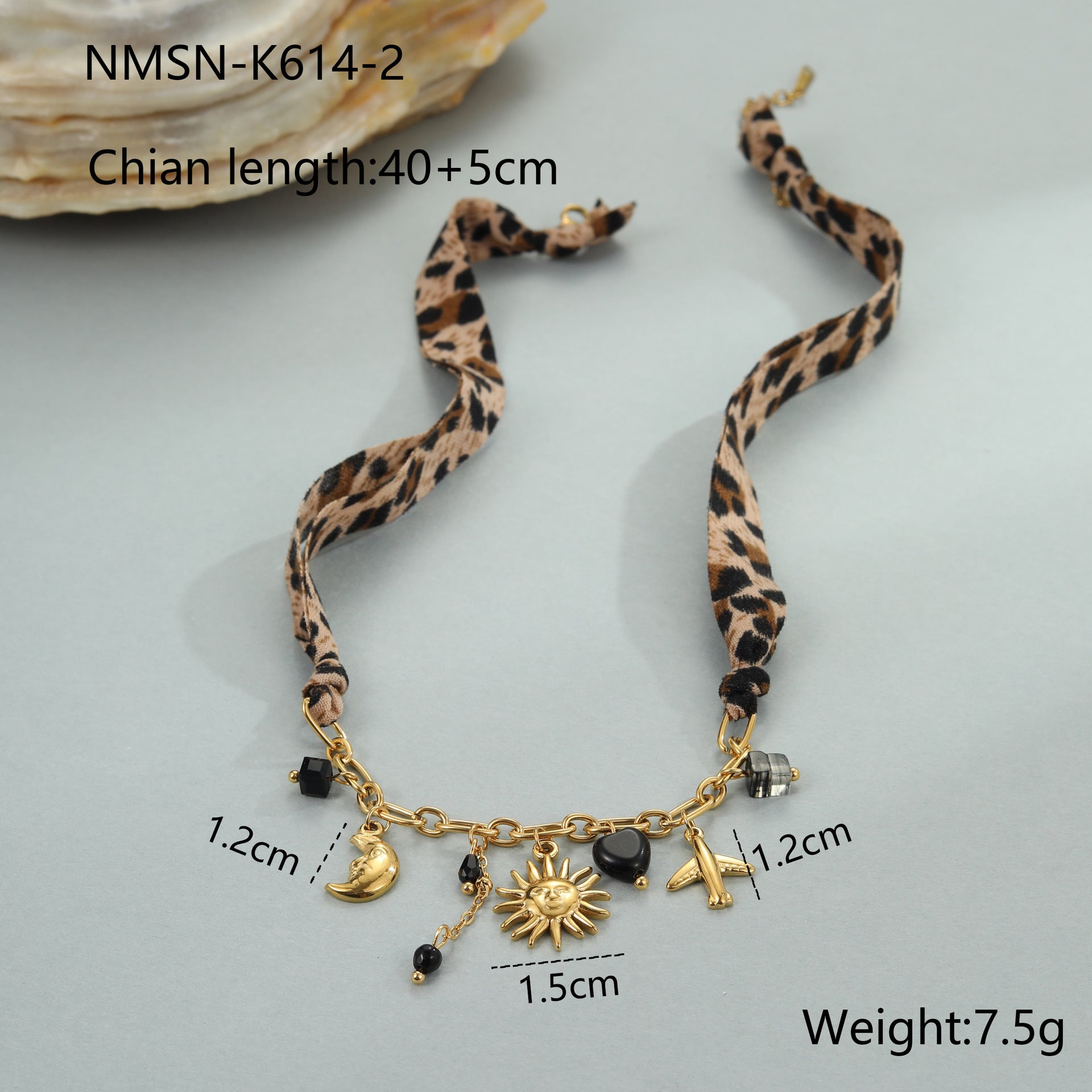 Leopard Series Love Sun Pendant made of stainless steel, featuring a detailed leopard and sun design, from Plush Fashion Hub.