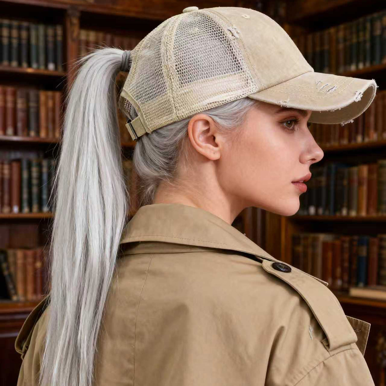Distressed washed mesh baseball cap by FitiqueFit, unisex frayed hat suitable for outdoor and daily casual wear.