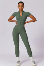 Fitglutes Activewear Mia Belle jumpsuit, stylish black workout jumpsuit with fitted design, ideal for gym and activewear activities.