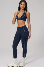Fitglutes Activewear sports bra and leggings set featuring contour lines, designed for workout comfort and style.