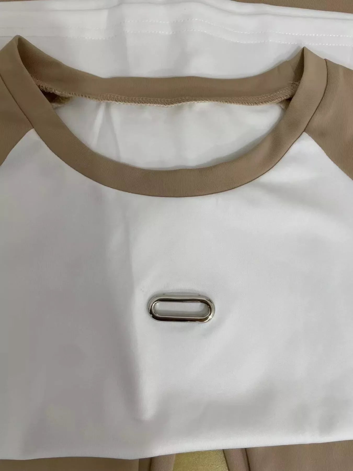 Shopimist contrast short sleeve tee and pants set with matching top and bottoms in a stylish, comfortable design.