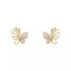 18K Gold-Plated Butterfly Stud Earrings