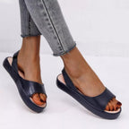 Shopimist peep toe platform sandals with chunky heels and sleek straps, perfect for stylish summer footwear.