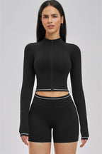 Fitglutes Activewear Unbound Jacket Shorts 2-piece set, stylish workout bottoms with a fitted design for gym and sports activities.