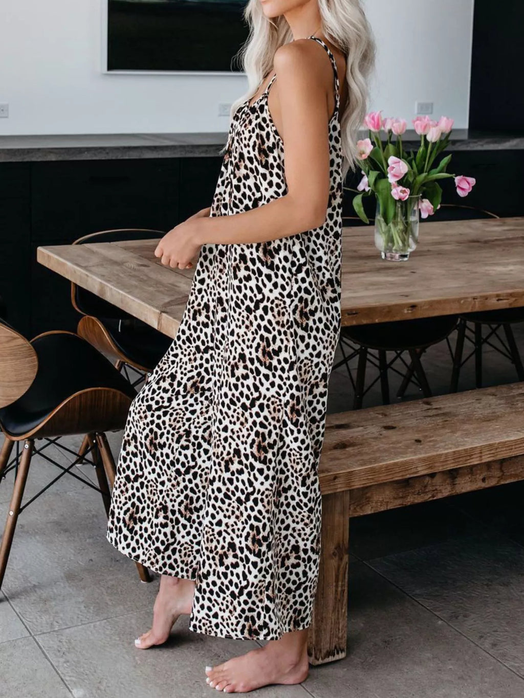 Full size Shopimist tie-dye wide-leg jumpsuit featuring a vibrant, colorful pattern and comfortable fit for plus-size women.