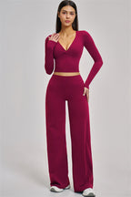 Fitglutes Activewear long sleeve crop top from The Swoon collection, featuring a fitted design and stylish workout wear for women.