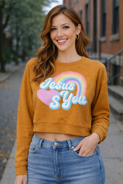 Jesus Loves You Crew Sweatshirt Pretty Little Patriot