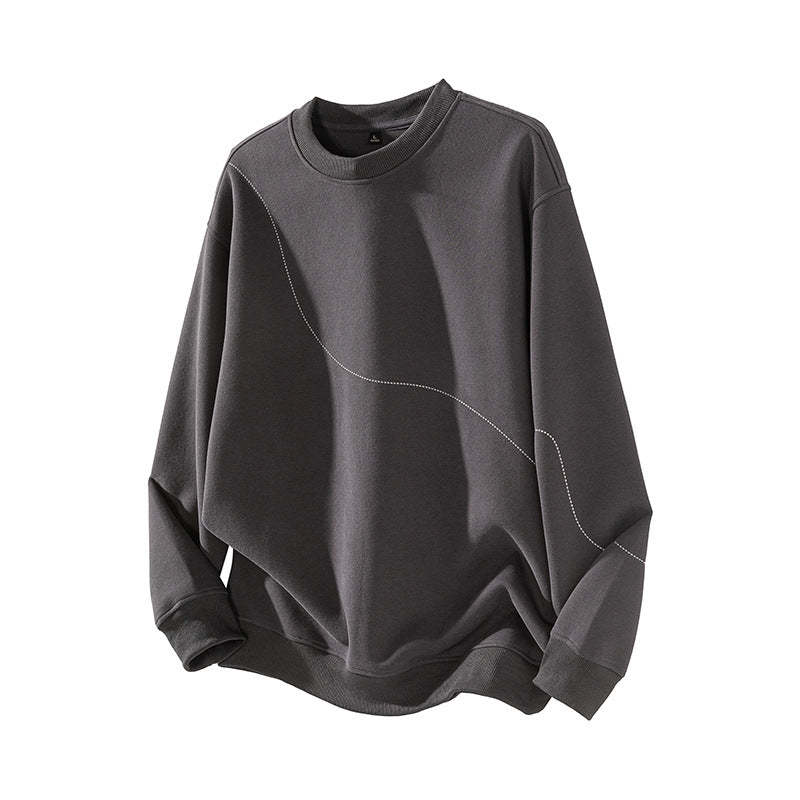 Men's eprolo hoodie with stylish stitching and embroidery, featuring a comfortable fit and casual design.
