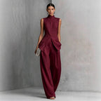 Women's sleeveless top and long pants two-piece casualwear set in four colors, from Plush Fashion Hub, available in XS to XXL sizes.