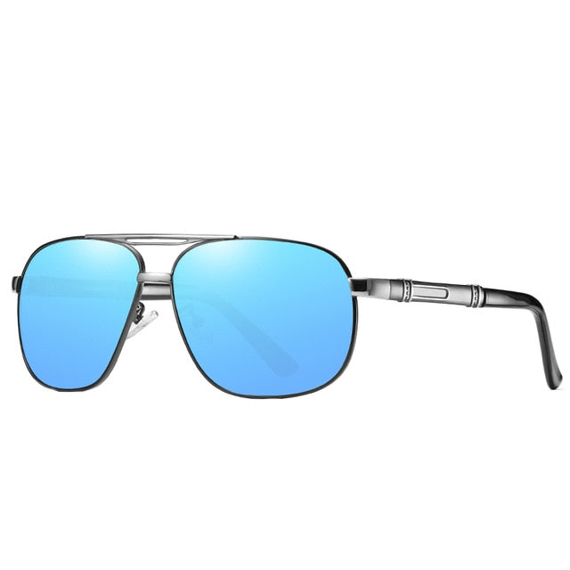 Black polarized driving sunglasses for men from Plush Fashion Hub, with sleek design and UV protection.