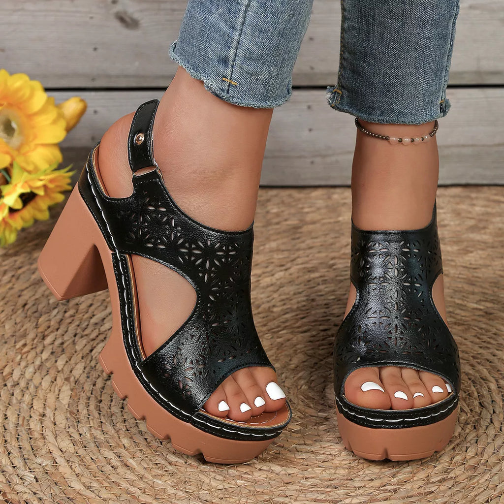 Open toe block heel sandals by Shopimist featuring stylish straps and a sturdy heel, perfect for casual or dressy occasions.