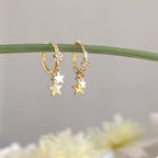 18K Gold-Plated Star Charm Hoop Earrings