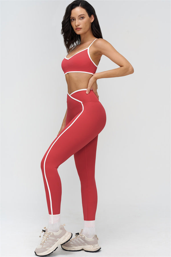 Fitglutes Activewear sports bra and leggings set featuring a contrasting design, perfect for gym workouts and activewear activities.