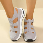 Shopimist cutout round toe platform sandals with open heel and stylish design, featuring a chunky sole and modern look.