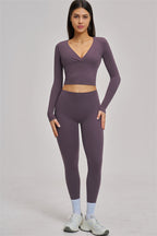 Fitglutes Activewear long sleeve crop top with a fitted design, perfect for gym workouts and athletic training.