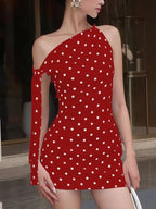 Polka dot sleeveless mini dress with bow accents by Shopimist, featuring a playful pattern and stylish design.
