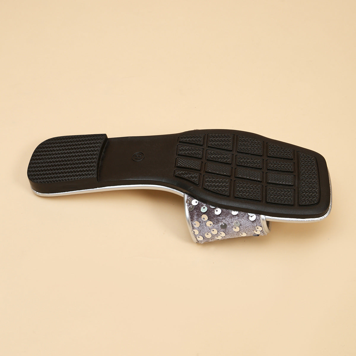 Shopimist sequin open toe sandals with strappy design and chunky heel, featuring sparkling sequins for a stylish summer look.