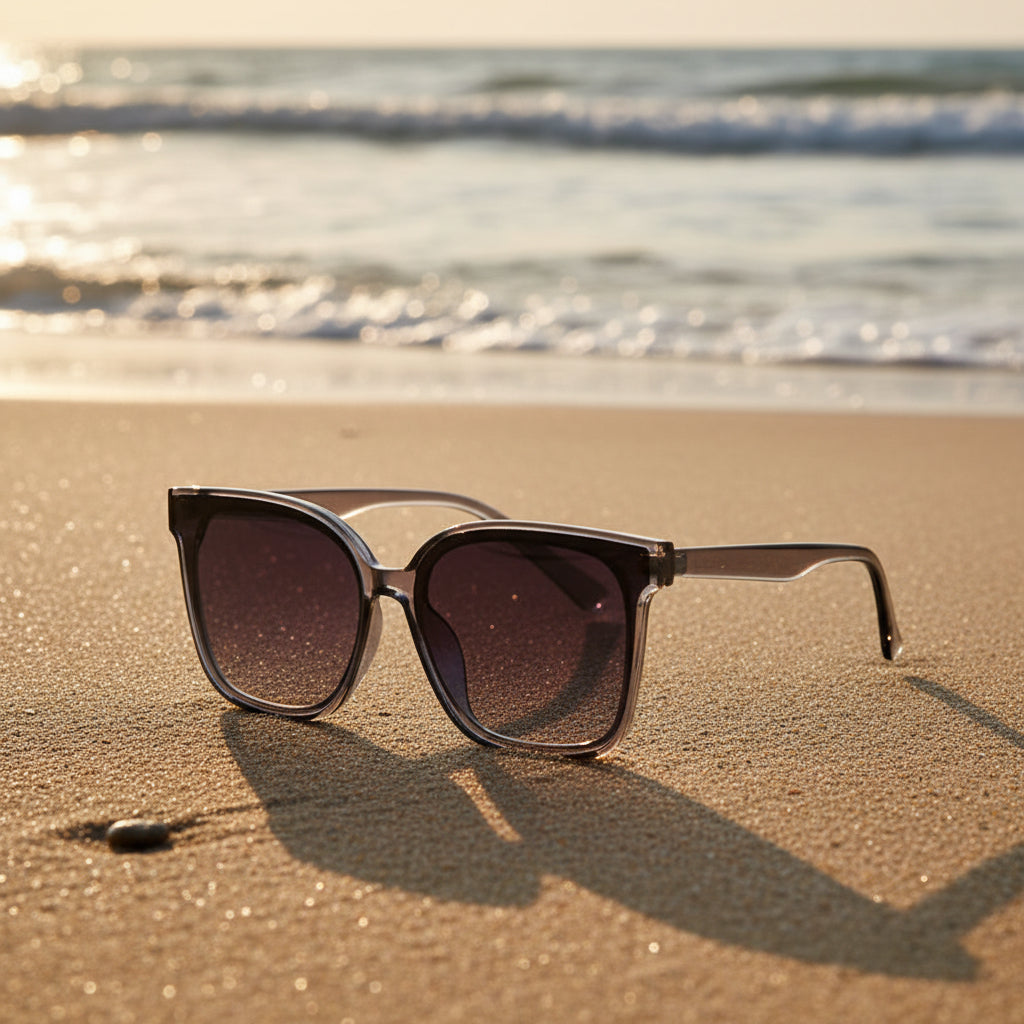 FitiqueFit Retro INS Style sunglasses in black with rounded frames, perfect for everyday fashion and casual wear.