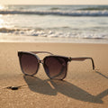 FitiqueFit Retro INS Style sunglasses in black with rounded frames, perfect for everyday fashion and casual wear.