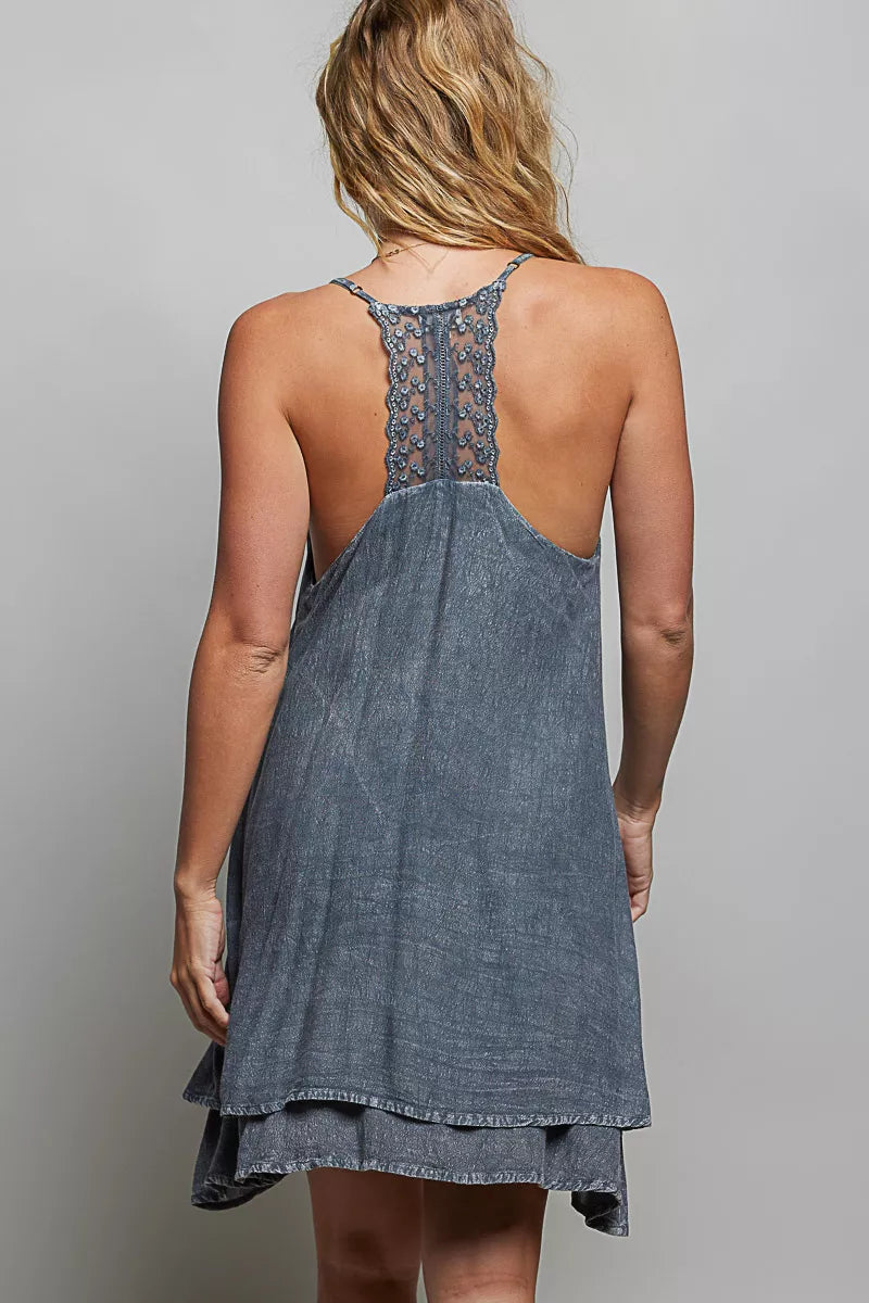 Pol embroidered adjustable strap mini dress from Shopimist featuring colorful embroidery and a fitted silhouette.