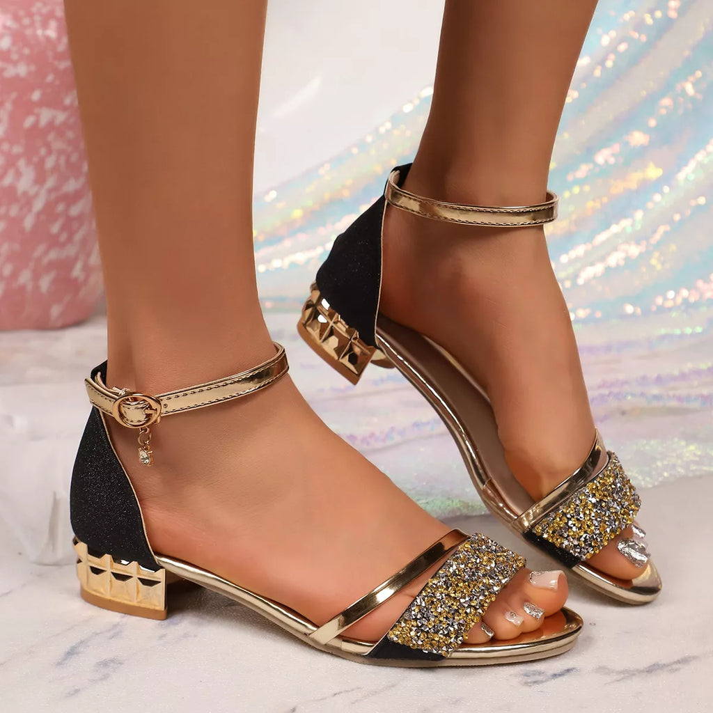 Shopimist open toe block heel sandals with stylish design and comfortable heel height, perfect for summer footwear.