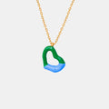 Heart pendant titanium steel necklace with a polished finish, featuring a sleek and modern design from Shopimist.