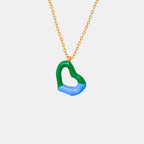 Heart pendant titanium steel necklace with a polished finish, featuring a sleek and modern design from Shopimist.