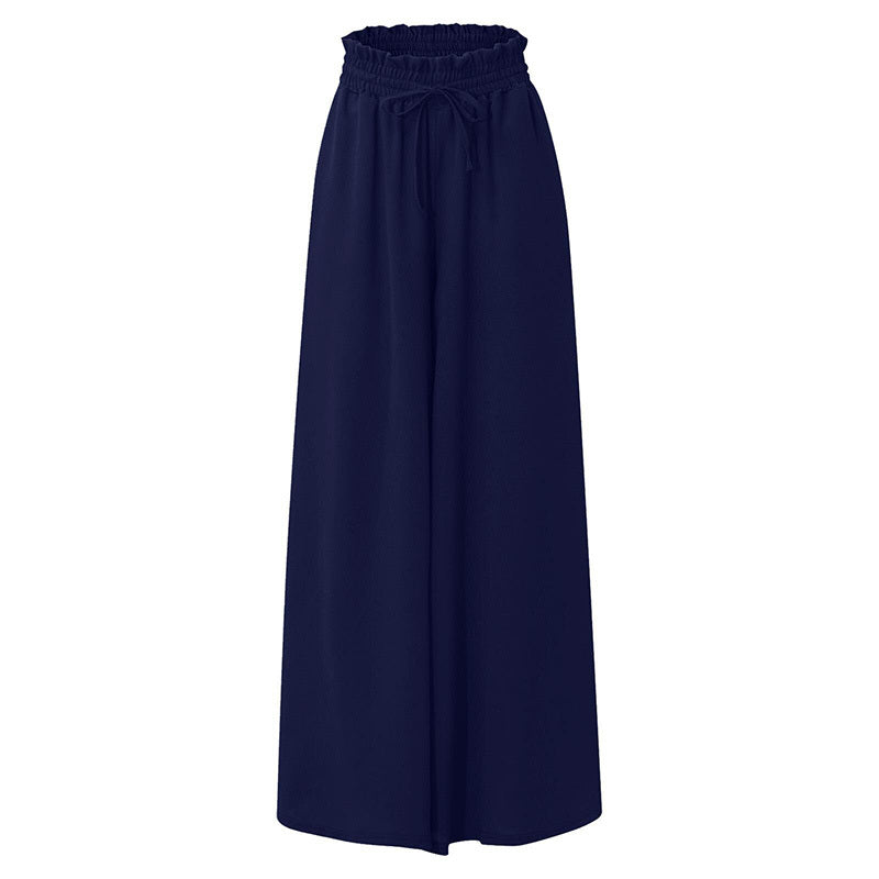 Women's high waist wide-leg casual pants by FitiqueFit, shown in a stylish relaxed fit with a smooth fabric finish.