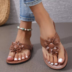 Shopimist flower toe post sandals with colorful floral design and comfortable thong style, perfect for summer wear.