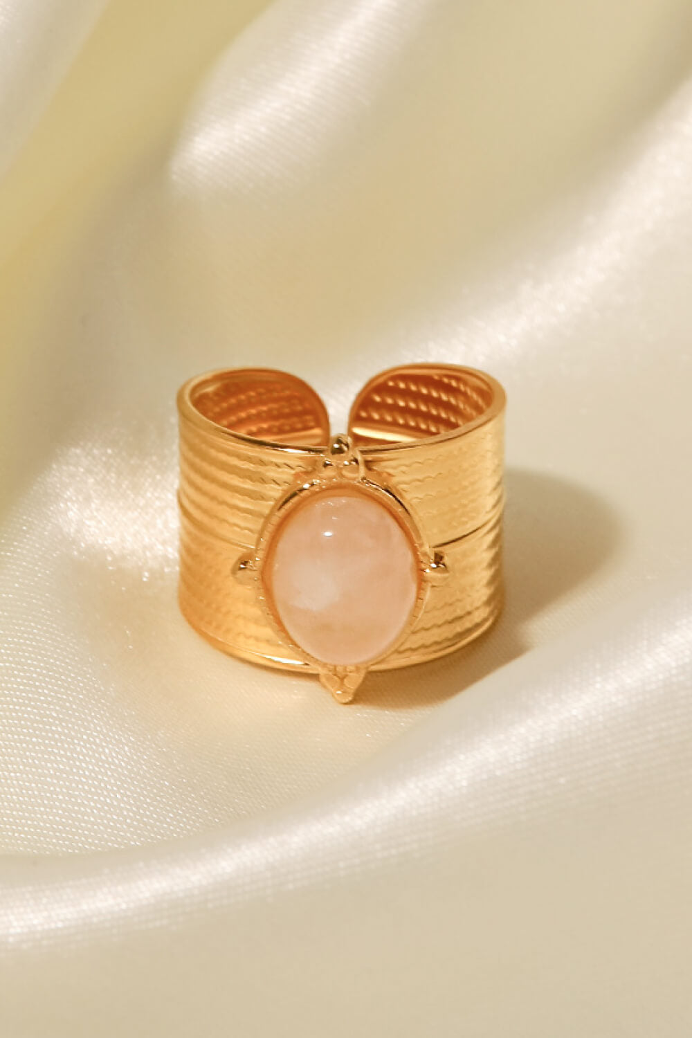 18K gold-plated wide open ring from Shopimist featuring smooth, polished surface and modern minimalist design.
