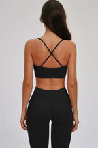 Fitglutes Activewear sports bra and leggings 2-piece set, cross-back design, made for workouts and active fitness wear.