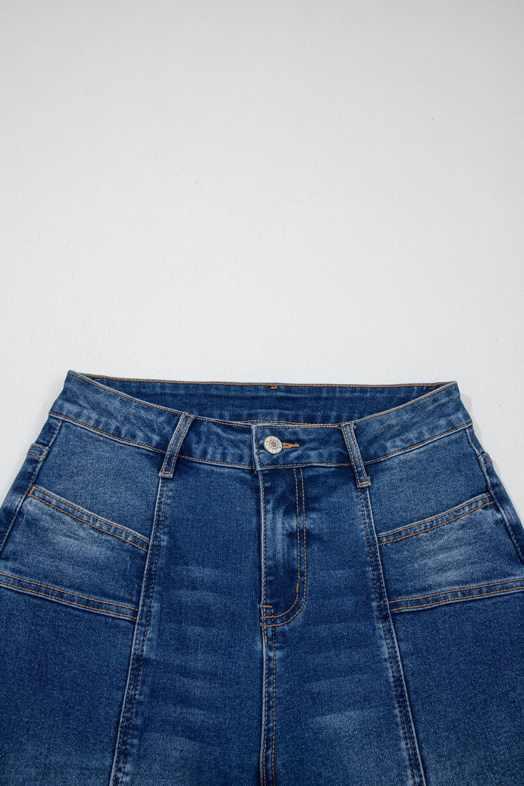 Light blue Yusra Seam Detail Shift Jeans by Threaded Pear with visible seam accents and classic fit.