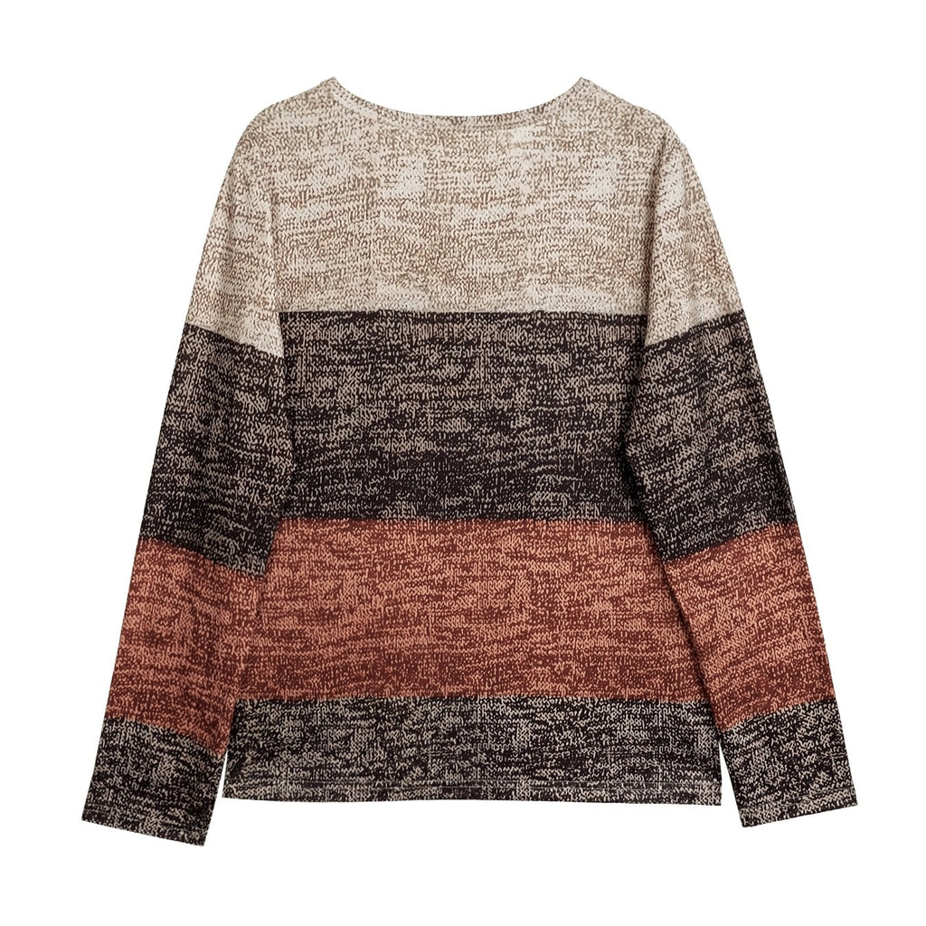 Women's FitiqueFit color block casual long-sleeve pullover, comfortable and stylish for everyday wear