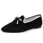 Shopimist point toe flats slip-ons with sleek design and comfortable fit, perfect for casual or professional wear.