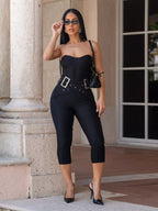 Trendsi belted tube skinny jumpsuit with fitted design and sleeveless style, shown on a model.