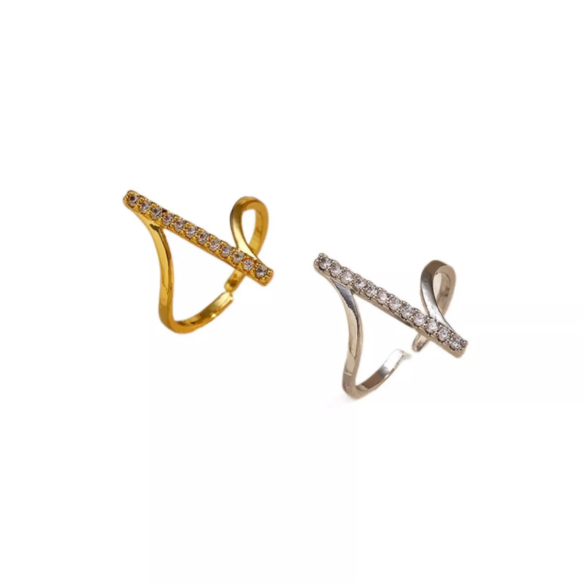 Irregular rhinestone ring by Shopimist featuring a unique design with sparkling rhinestones on a silver band.