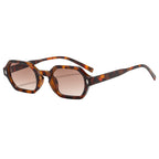 Polygonal small-frame sunglasses by Plush Fashion Hub with hexagonal shape and UV protection, unisex eye wear for sunny days.