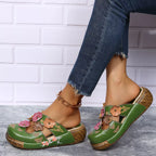 Shopimist round toe platform sandals with chunky heels and open toes, featuring stylish strap details.
