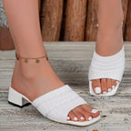 Shopimist open toe block heel sandals featuring stylish design with a chunky heel and open toe for summer wear.