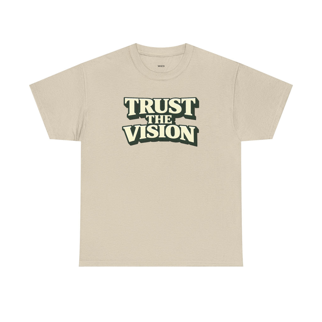 Wear Your Worship Trust The Vision T-Shirt, a premium cotton graphic tee featuring bold purpose-driven design.