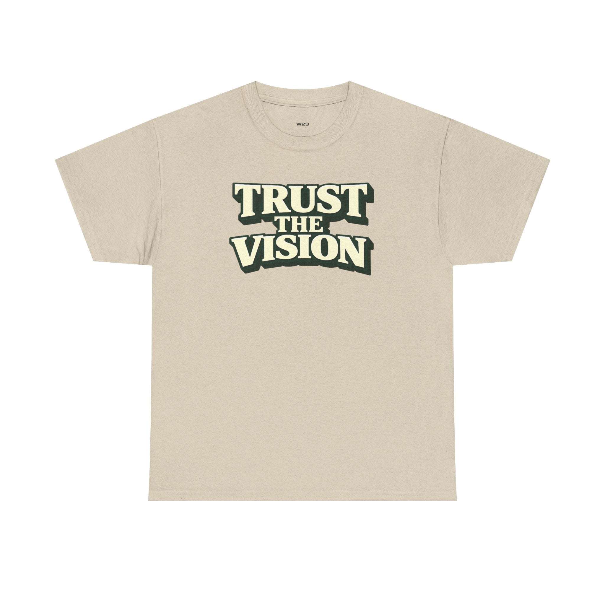 Wear Your Worship Trust The Vision T-Shirt, a premium cotton graphic tee featuring bold purpose-driven design.