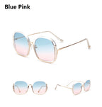 Large half frame UV400 sunglasses by FitiqueFit with colorful fashion shades, featuring tinted lenses and a stylish eye wear design.