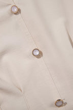 V Neck Long Sleeve Smocked Waist Elegant Blouse