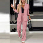 Casual printed suit set for women by FitiqueFit, geometric long sleeve two-piece casualwear outfit with stylish design.
