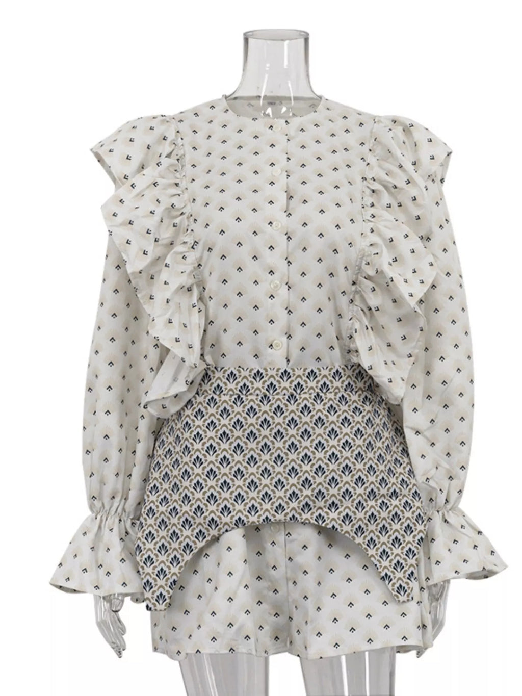 Shopimist ruffled floral print mini dress with tiered skirt and short sleeves, perfect for spring and summer wear.
