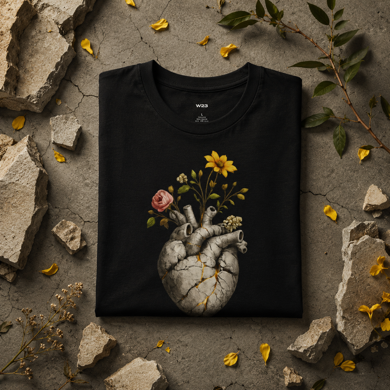 Wear Your Worship Growing Through What Broke Me T-Shirt featuring a comfortable black fabric with inspiring text design.