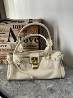 Vintage Distressed Padlock Bag Fashionable Handheld Crossbody Bag for Women