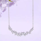 925 Sterling Silver Zircon Necklace with a delicate chain and sparkling zircon stones, showcasing elegant jewelry design.