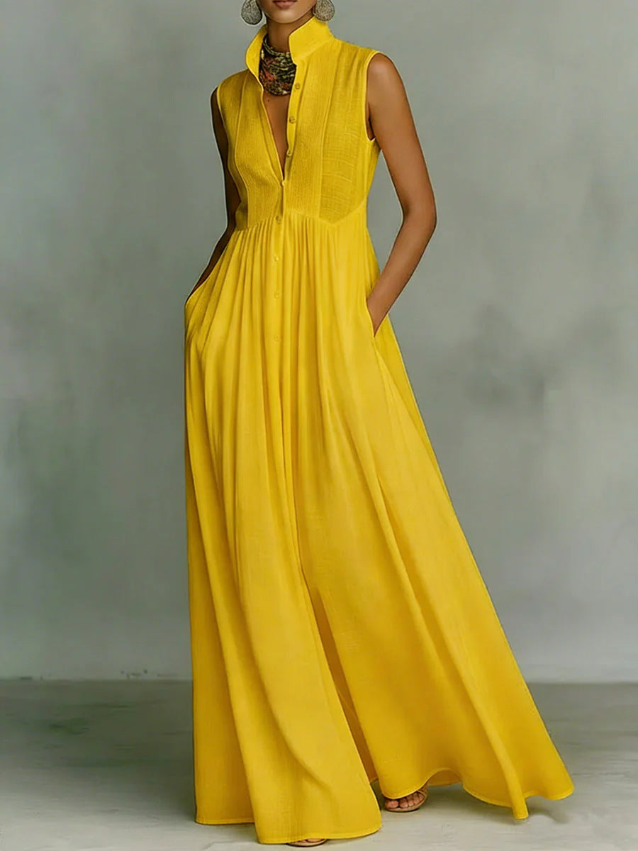 Women's French-style high-waist midi dress with ribbon tie, casualwear by Plush Fashion Hub, shown in a stylish, elegant design.
