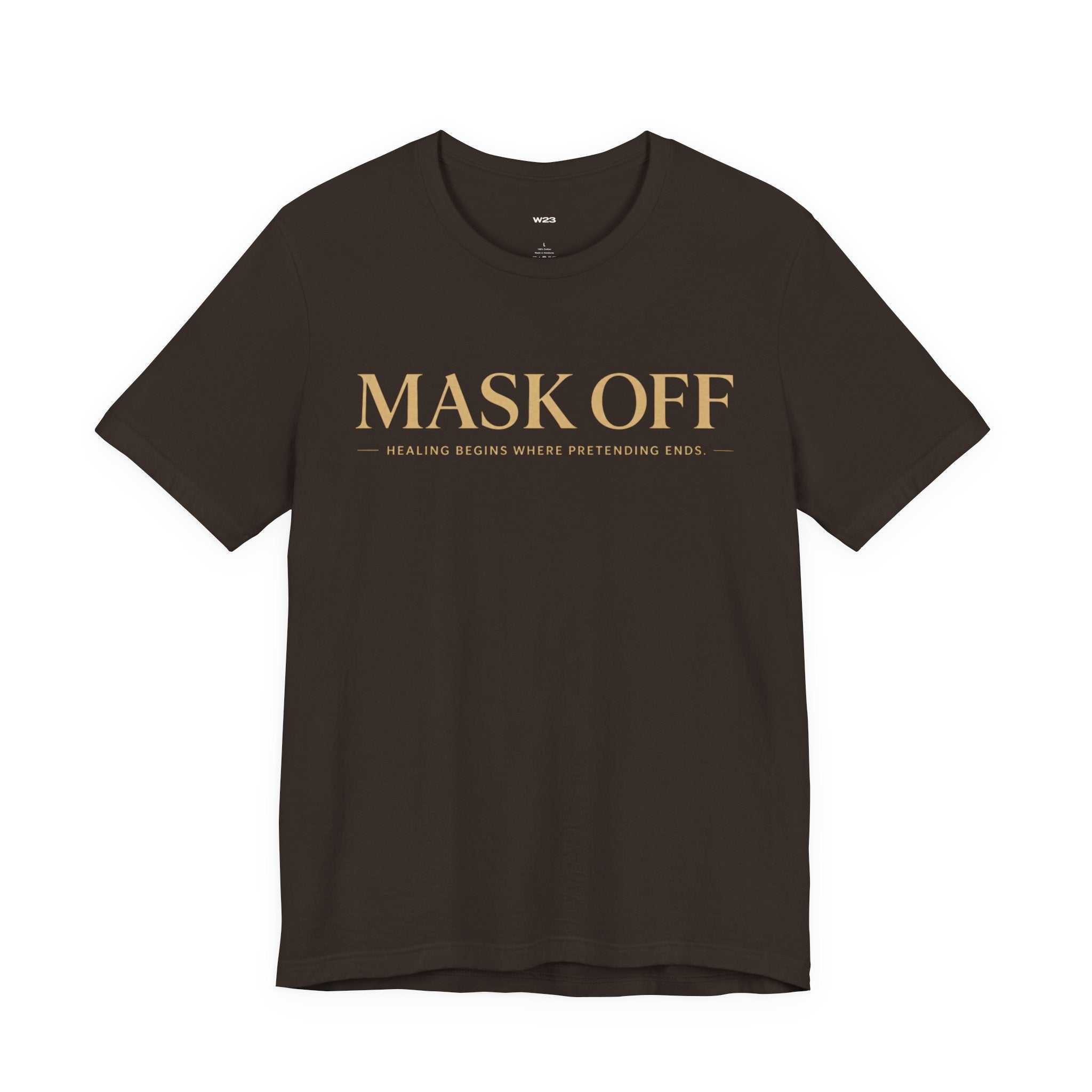 Wear Your Worship Mask Off T-Shirt from the SEEN: Unmasked Collection, featuring a stylish graphic design and comfortable fit.
